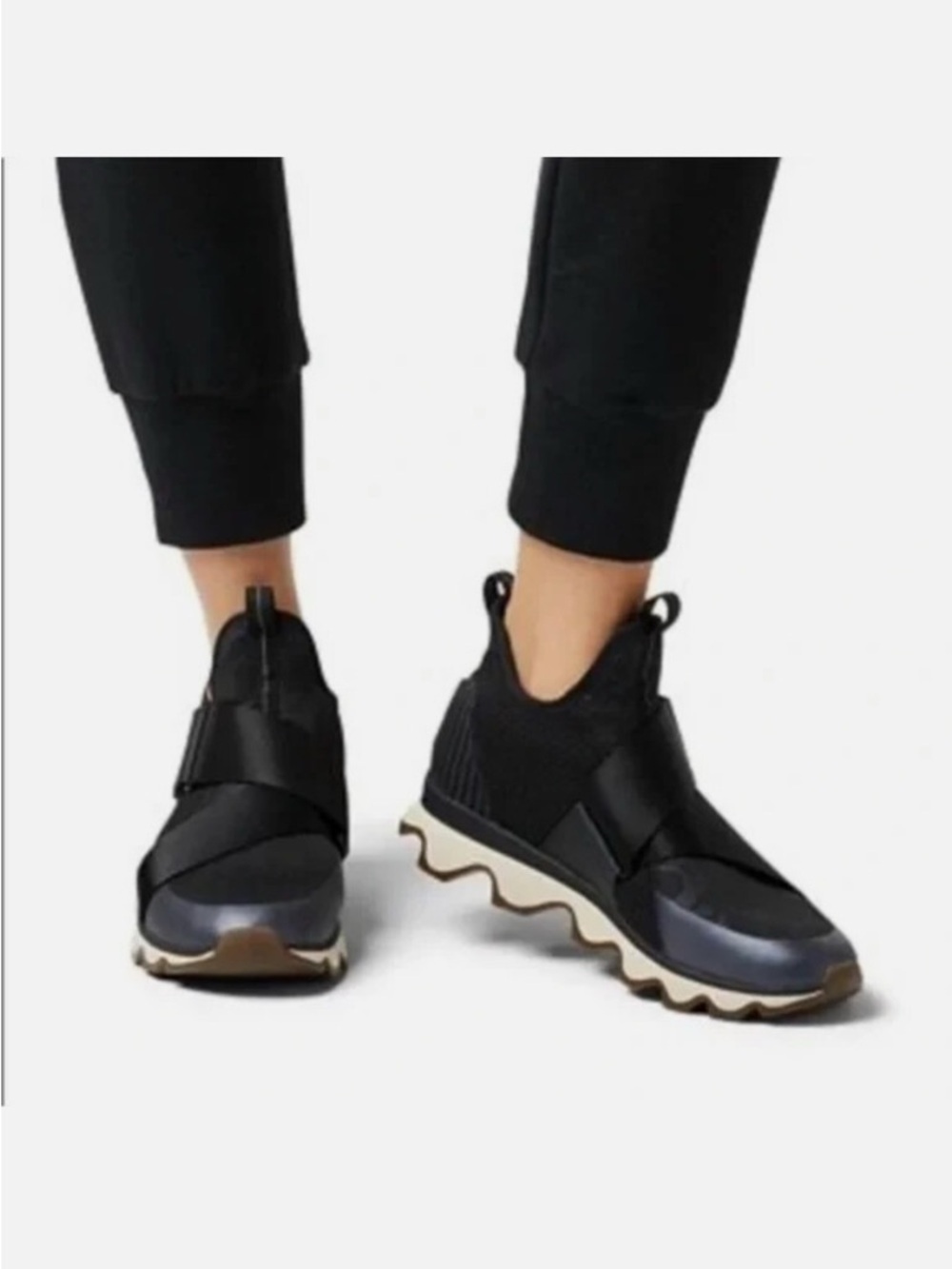 Sorel Black Slip-On Kinetic Sneakers